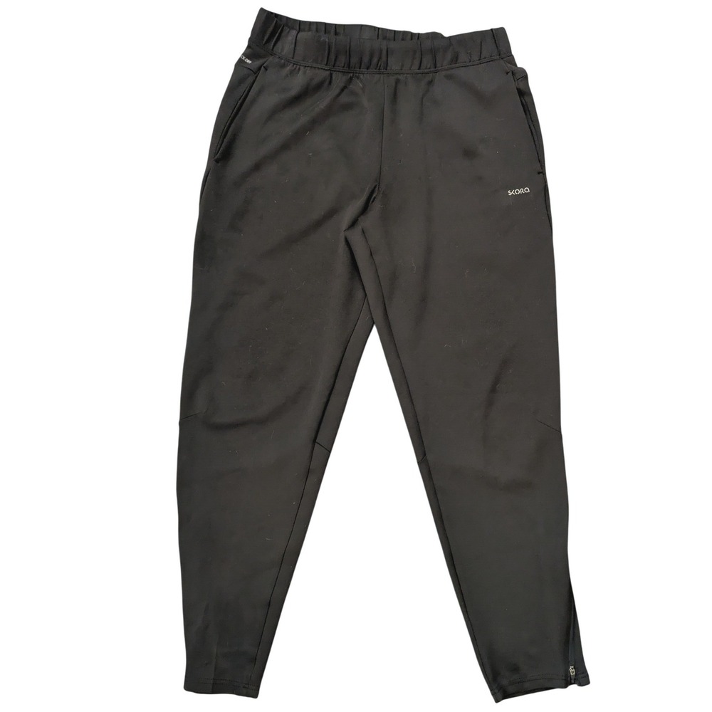 Skora Qwick-Dry Black Running Pants Womens Large Reflective Zipper Ankle Joggers